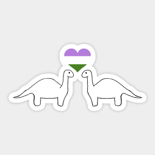 genderqueer dinos Sticker